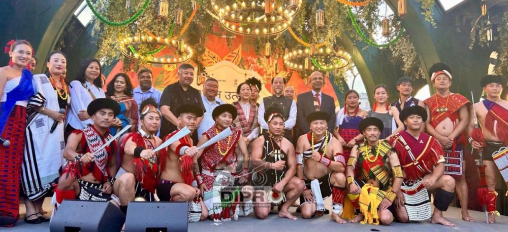 The Nagaland delegation led by Dr Neiphiu Rio with the Indian Ambassador to the Russian Federation Vinay Kumar and other dignitaries at the Bharat Utsav 2025 held at Moscow, Russian on July 13. (DIPR Photo)
